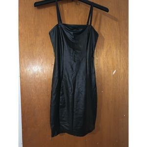 Black PU mini dress
